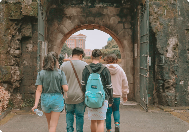 students walking